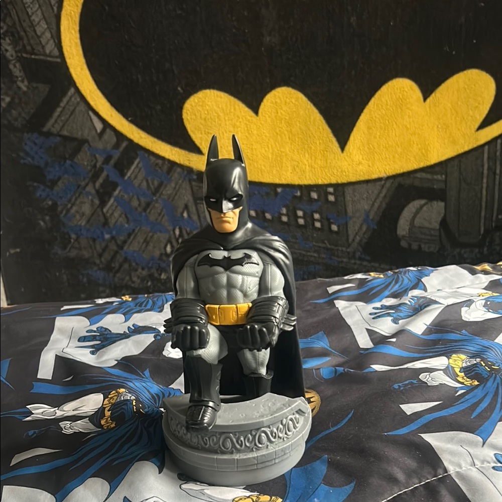 Batman Figurine with Black Cape and Gray Suit